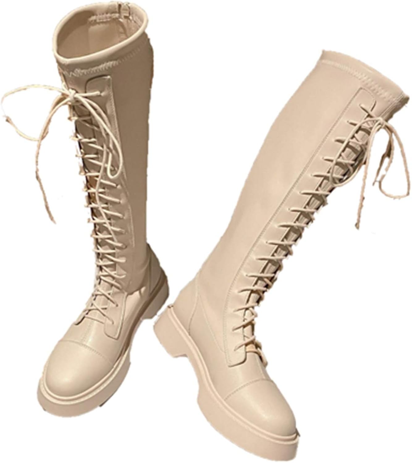 Knee High Boots for Women Zipper Wear Resistent Autumn Winter Biker