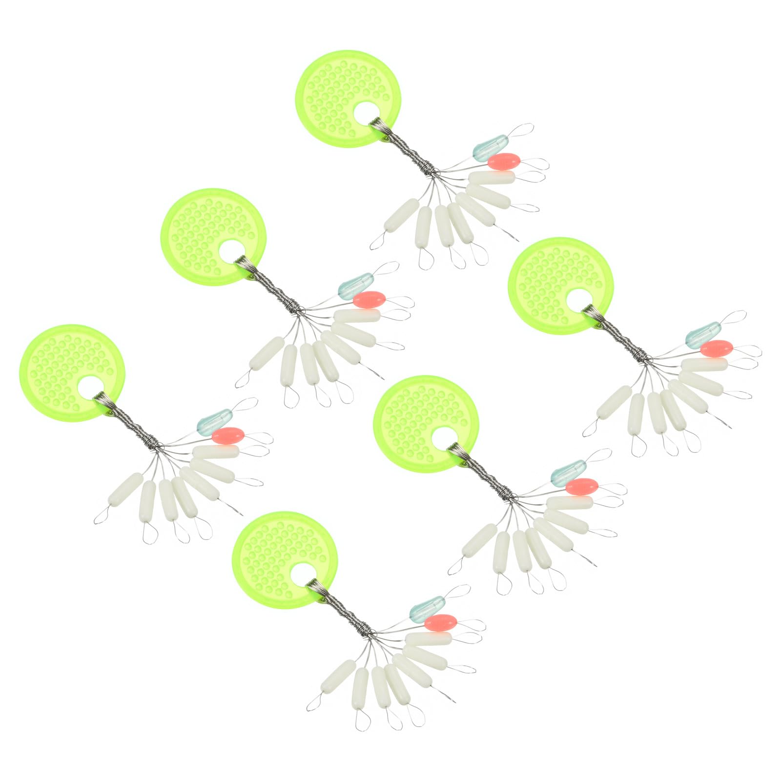 PATIKIL 0.17x0.05 Fishing Rubber Bobber Beads Stoppers, 270 Pieces 9 in 1 Float Sinker Stops Accessories Cylinder Shape 3S Size for Fishing Line, White