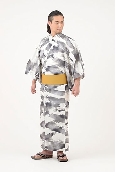 きもの都粋 メンズ ゆかた 白 墨黒 M 浴衣 通販 Amazon