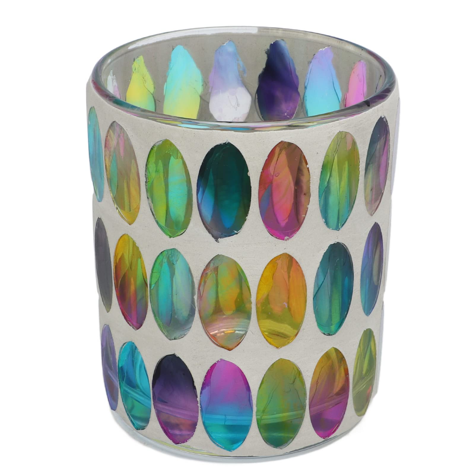 TITA-DONG Tealight Candle Holder, Mosaic Glass Tea light Holders, European Style Glass Candle Holder Colorful Tealight Candle Holder for Special Restaurants Cafes Bars Restaurant