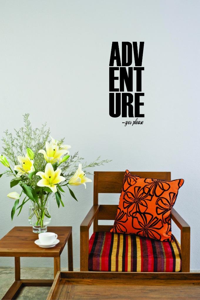 Photo 1 of *** FACTORY SEALED*** Unique Home Wall Stickers Adventure Yes Please Outdoor Decal Décor for Bedroom Living Room Nursery - Size: 17 Inch X 40 Inch