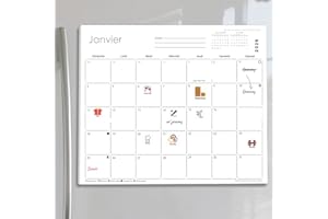 Calendarin Calendrier Magnétique 2026 pour le Québec, 12 Mois Janvier 2026 à Décembre 2026 - Organisateur Familial et Profess