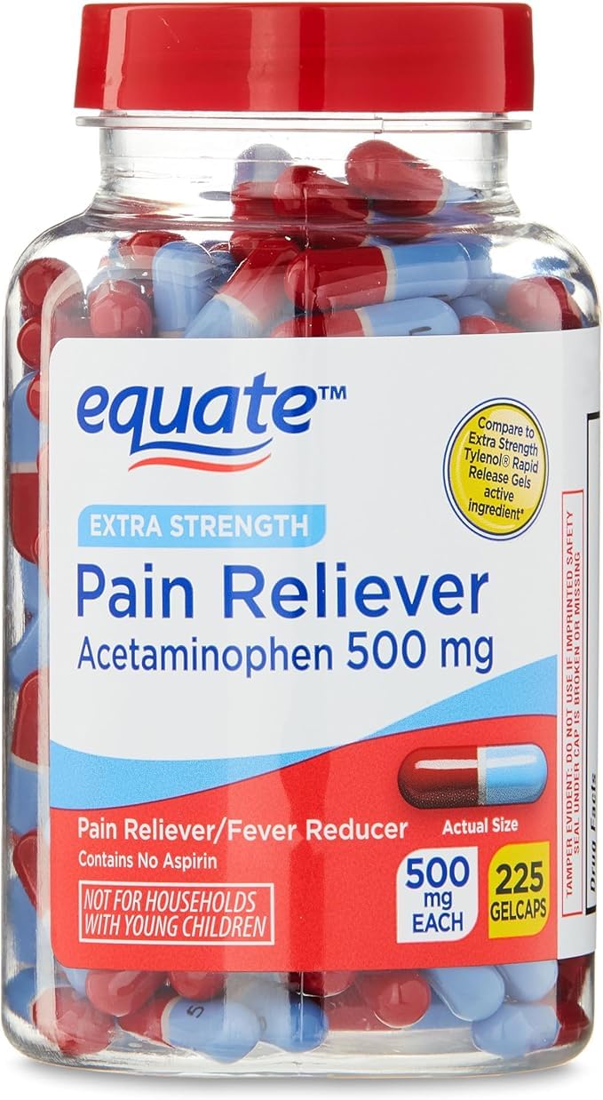 Acetaminofén extra fuerte, cápsulas de gel de 500 mg, 225 unidades (paquete de 1)