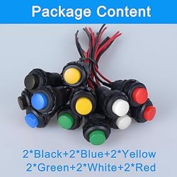 DMWD 12-Pack 12mm Mini Latching Push Button Switch