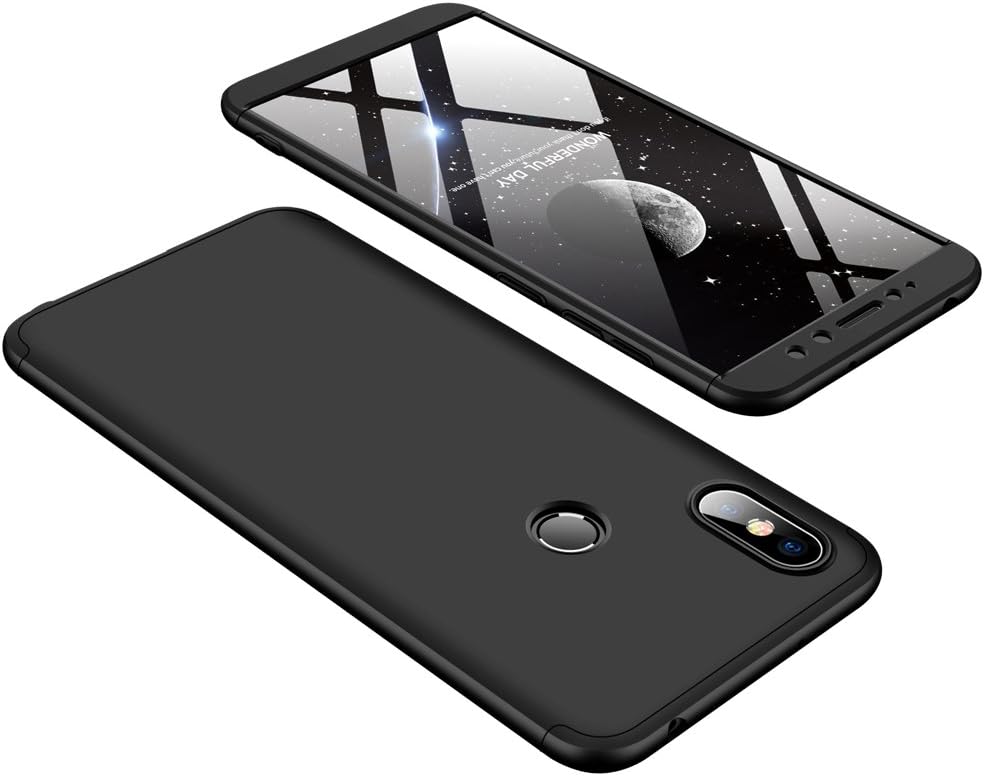 Redmi Y2 Hard Plastic Case, Xiaomi Redmi S2 Back Cover, PLECUPE Ultra Slim Smooth Detachable 3 in 1 Hard PC Plastic Hybrid Shockproof Case Skin for Xiaomi Redmi Y2, Black