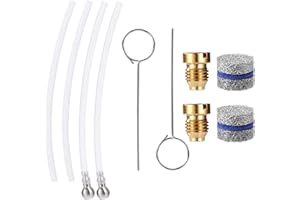 LYREH 2 Sets Foam Cannon Orifice Kit, 0.04in/1.1mm Thread Nozzle and Foam Maker Meshes with Cleaning Tools Straw Filter Balls Universal Replacement Parts for Car Wash Tools