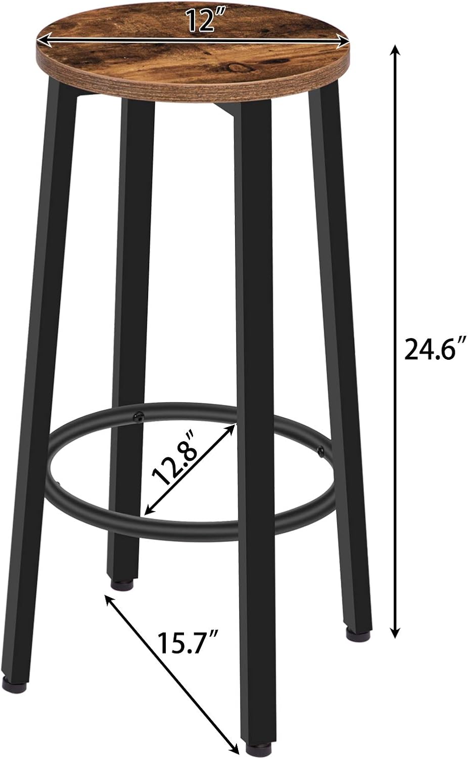 hoobro shoe rack on Game Recreation Room Furniture Set Of 2 Round Bar Chairs With Footrest Adjustable Feet For Living Room Industrial Design Hoobro Bar Stools Dining Room Black Steel Frame Kitchen Rustic Brown Bf02by01