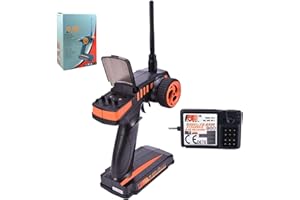 GOOLRC Flysky FS-GT2 RC Transmitter with FS-GR3E Receiver, 2.4GHz 2 Channels Radio Controller and 3 Channels Receiver for RC Car Boat