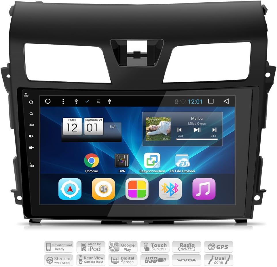 AIMTOM 2013-2015 Nissan Altima in-Dash GPS Navigation Android Bluetooth Stereo 10.1" IPS Touch Screen AV Receiver FM AM Radio USB Multimedia Car Player Built-in Wi-Fi Head Unit