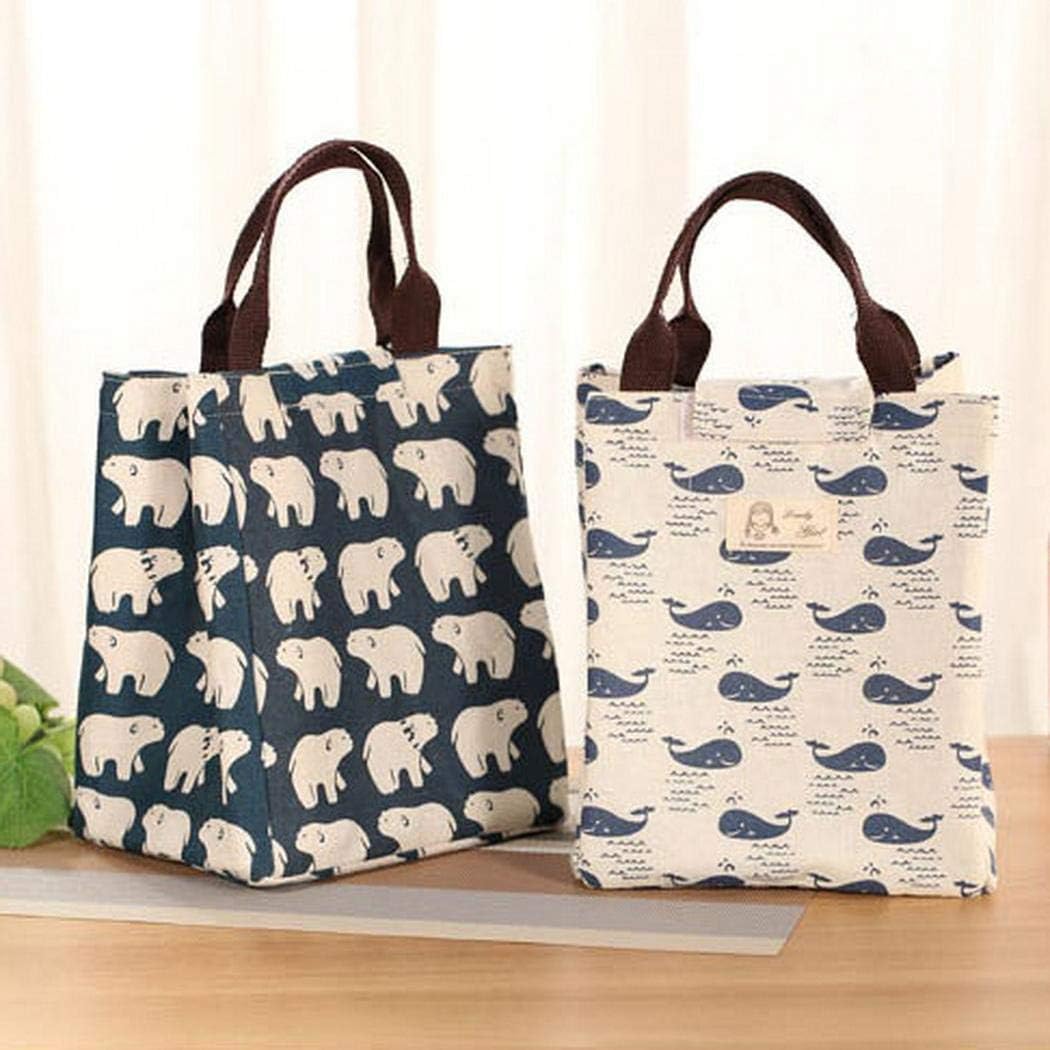 1PC Waterproof Insulated Lunch Bag Portable Picnic Food Container Storage Tote Bags