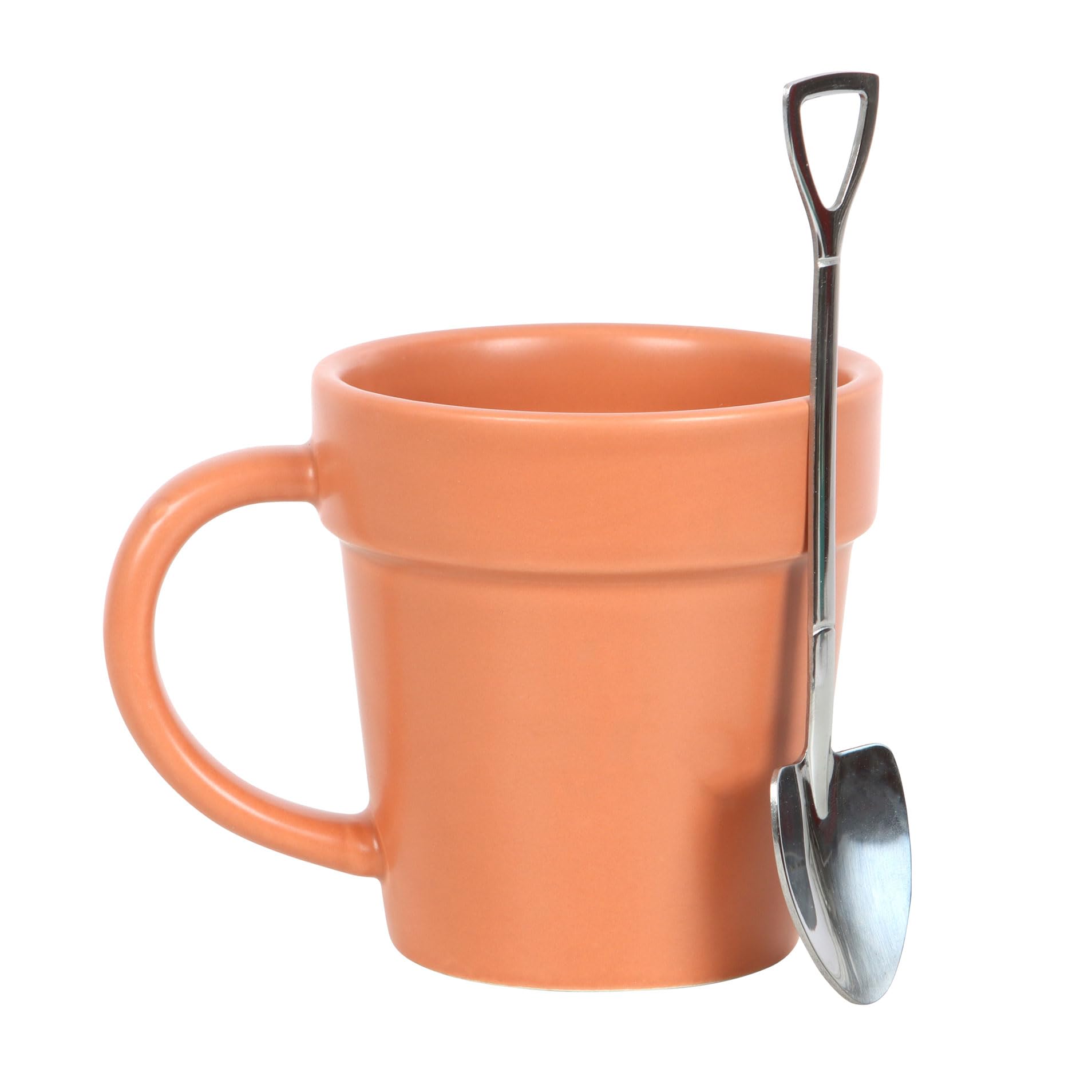 Garden-Themed Mug Set - Potting Shed Range Mug with Plant Pot Design, Ceramic Tea Mug & Mini Shovel Spoon - Perfect Garden Decor Gift Set