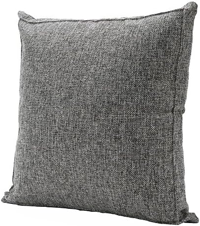 Doupoo Decorative Lined Euro Sham Pillow Cover with Invisible Zipper for Sofa Couch 18 x 18 Gray (18 x 18 inch, E-Gray)