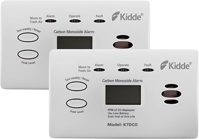 Kidde 2 Pack 7DCO Portable Digital Carbon Monoxide Alarms AA Battery Travel Home