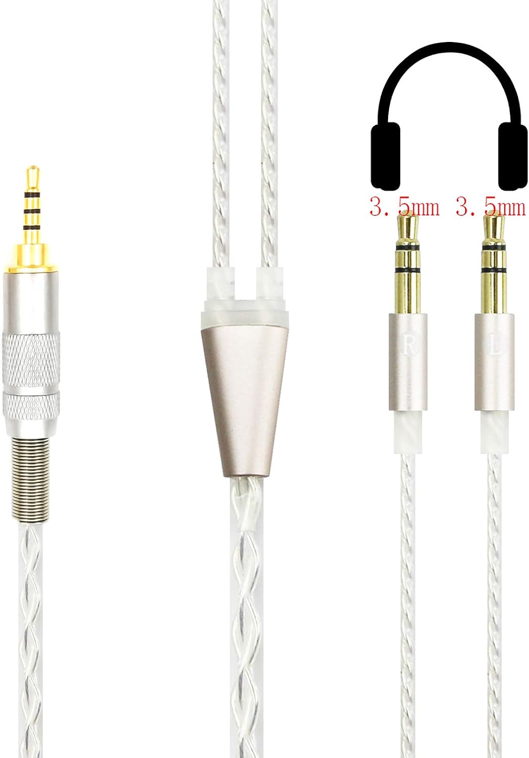 HiFi Cable 2.5mm Trrs Balanced Male to Dual 3.5mm Connector Compatible with Hifiman Sundara, Arya - Image 3