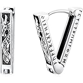 PELOVNY Viking Hoop Earrings 925 Sterling Silver Celtic Dragon Rune Earrings Norse Viking Jewelry Gifts for Men Women
