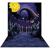 Allenjoy 6x8ft Hallowmas Before Christmas Backdrop for Halloween Pictures Pumpkin Moonlight Newborn Children Photography Back