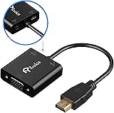 HDMI to VGA, 1080P with Audio Port, Rankie Gold-Plated Active HDMI HDTV to VGA Adapter Converter Male to Female with Micro USB & 3.5mm Audio Port Cable - R1150