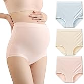 FEOYA Women's High Waisted Maternity Underwear Seamless Breathable Pregnancy Women Briefs Over the Bump for Postpartum 3 Pack