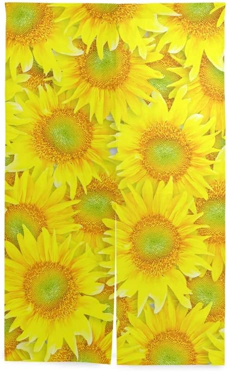 Amazon Tinzzeros のれん おしゃれ 太陽の花のタイルの背景 装飾工芸 小窓用 かっこいい 暖簾をはる 無地 かわいい 無地 銭湯 片面に印刷 突っ張り棒付き 幅85 丈90 のれん オンライン通販