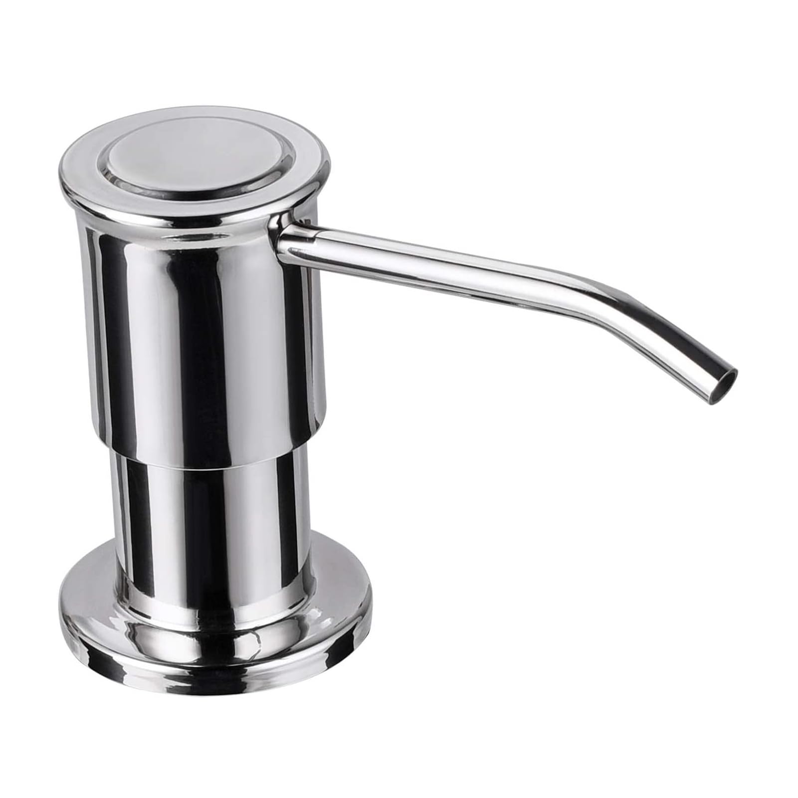 Maizoon Built-in Soap Dispenser for Kitchen 304 Stainless Steel Pump Head with 500ML/17OZ Bottle and 100CM/39Inches Extension Tube Dish Soap Hand Lotion Dispenser Bright Silver