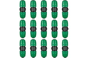 FULAIERGD 15 Pcs 1/2 Inch Irrigation Tubing Coupling Fittings Connectors, (1/2" ID x0.6-0.63" OD) Drip Line Couplings Anti-Drop Barbed Coupler Connectors for 1/2" Drip Irrigation Tubing System Connection
