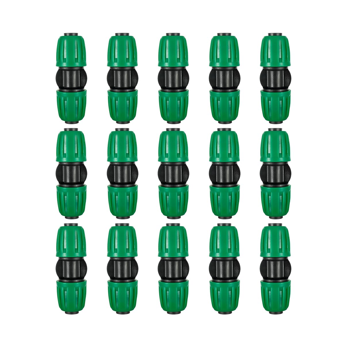 Photo 1 of 15 Pcs 1/2 Inch Irrigation Tubing Coupling Fittings Connectors, (1/2" ID x0.6-0.63" OD) Drip Line Couplings Anti-Drop Barbed Coupler Connectors for 1/2" Drip Irrigation Tubing System Connection