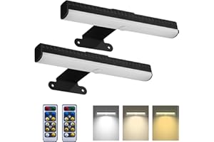 HIPTOKING 2 PACK Picture Light for Painting Battery with Remote on Wall in Bedroom Living Room, 3Lighting for Wall Art Pictures Posters,Dimmable Timer Set Display Accent Light for Frame Dart Gallery Portrait