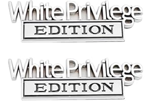 CARRUN 2 Pcs White Priviledge Edition Emblem Car Side Rear Front Hood Trunk Door Fender Bumper Metal Badge 3D Decal Sticker Fit for F150 F250 F350 Silverdo Sierra GMC Chevy Car Truck (Silver Black), CR2WP