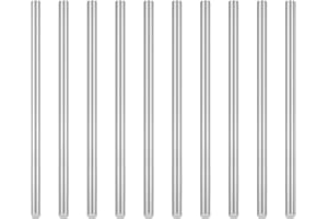 DYWISHKEY 10 Pieces 6.0mm x 100mm Aluminum Rods, Metal Solid Shaft Rods, Lathe Bar Stock for DIY Craft Making