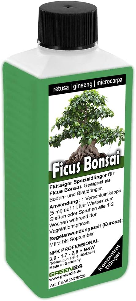 GREEN24 Ficus Ginseng retusa microcarpa Bonsai Dünger, Chinesische Feige, flüssig düngen