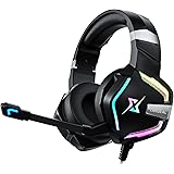 Targeal 7.1 Surround Sound PC Gaming Headset for PS4 PS5 Switch Laptop Tablet Mobile, Over Ear Wired USB Gaming Headphone wit