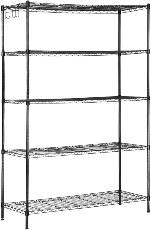 Langria - Estantería de almacenamiento de metal con 5 estantes, malla