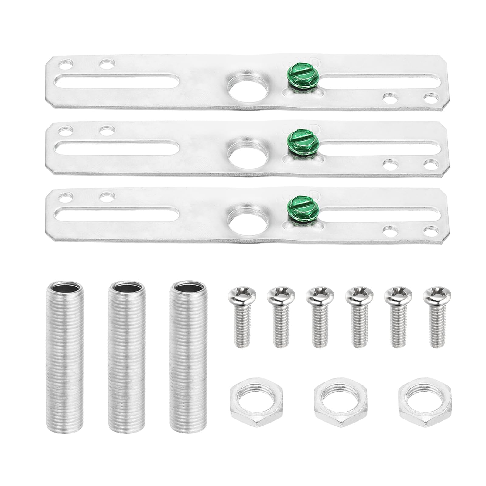 PATIKIL 4" Light Crossbar Kit, 3 Set Universal Light Fixture Mounting Bracket with 1/8IP Tap Center Hole Ceiling Light Plate Canopy Hardware Set for Chandelier Wall Light, Silver Tone