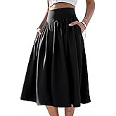 Skirts for Women Midi Length 2026 Summer Vintage A-line Long Pleated Skirt