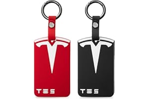 2 PCS Silicone Key Card Holder Case Compatible with Tesla,FyndAna Key Protector Cover,Security Card Holder with Key Chain,Bla