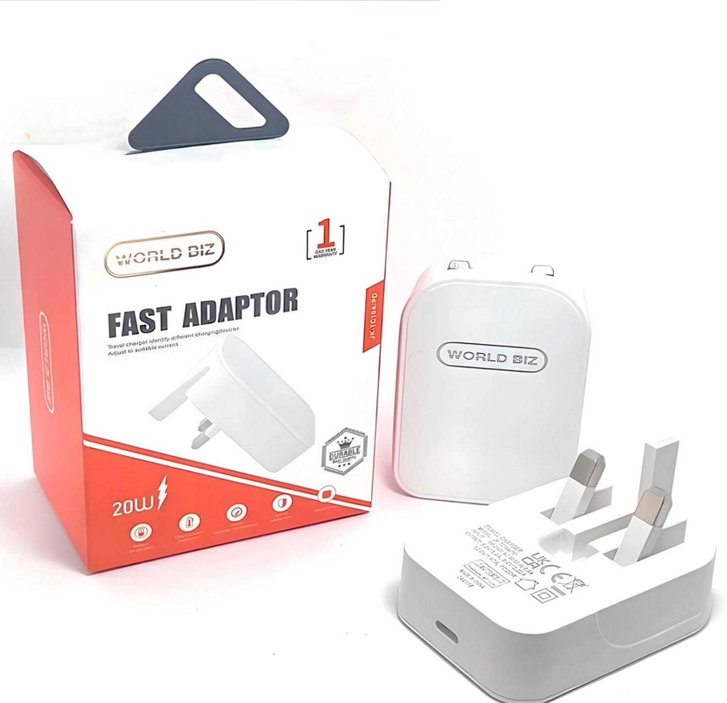 World biz USB C Plug, 20W USB C Charger, Fast Charging Type C Folding Charger, Compatible with iPhone 15/15 Pro/14/13/12/SE 3, iPad Air 5, iPad Mini 6, Galaxy S24/S23, Pixel 7/6, iWatch 9, etc