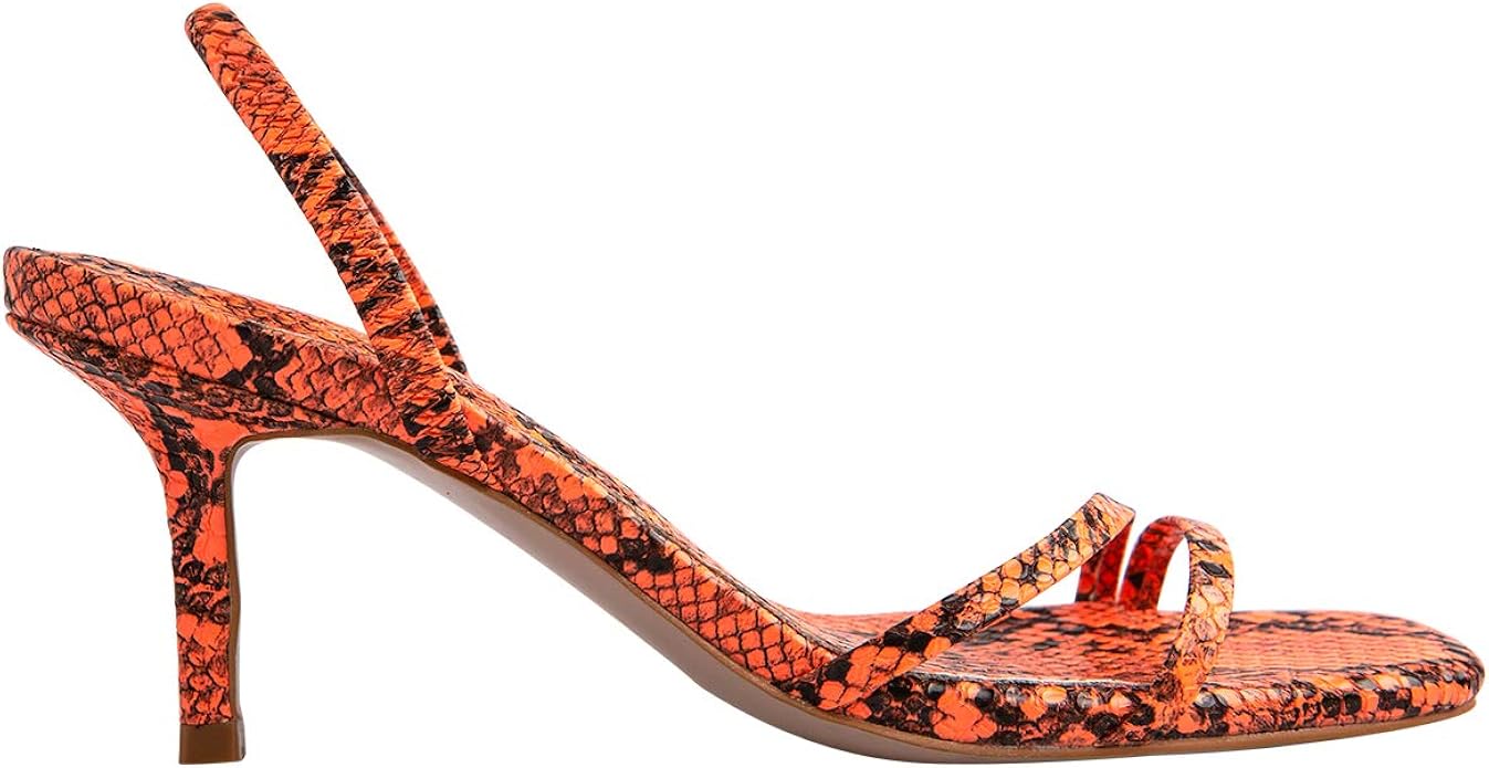 snake print slingback heels