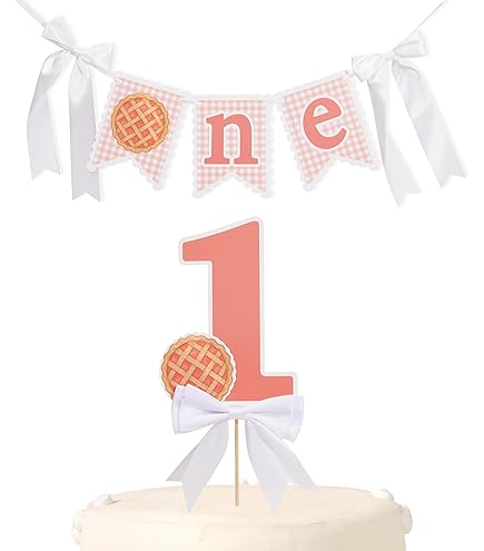 Cutie Pie 1st Birthday Backdrop - Pink 'Our Little Cutie Pie Is Turning One' Banner For Girls