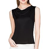 MOROUTLINE Womens Mulberry Silk Tank Top/Sleeveless Cowl Neck Pure Silk Blouse Tops|Summer Real Silk Tank T-Shirt