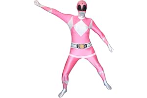 Morphsuits Pink Power Ranger Costume Adult Men, Power Ranger Costume Adult, Funny Costumes for Adults