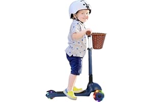 AERO MOBILITY iSporter 3-Wheeled Toddler Scooter for Kids Ages 2-5, Toddlers Age 3-5 Year Old Boys and Girls- Kid Three Wheel Scooters with LED Light Up Wheels, Lean to Steer, and Height Adjustable …
