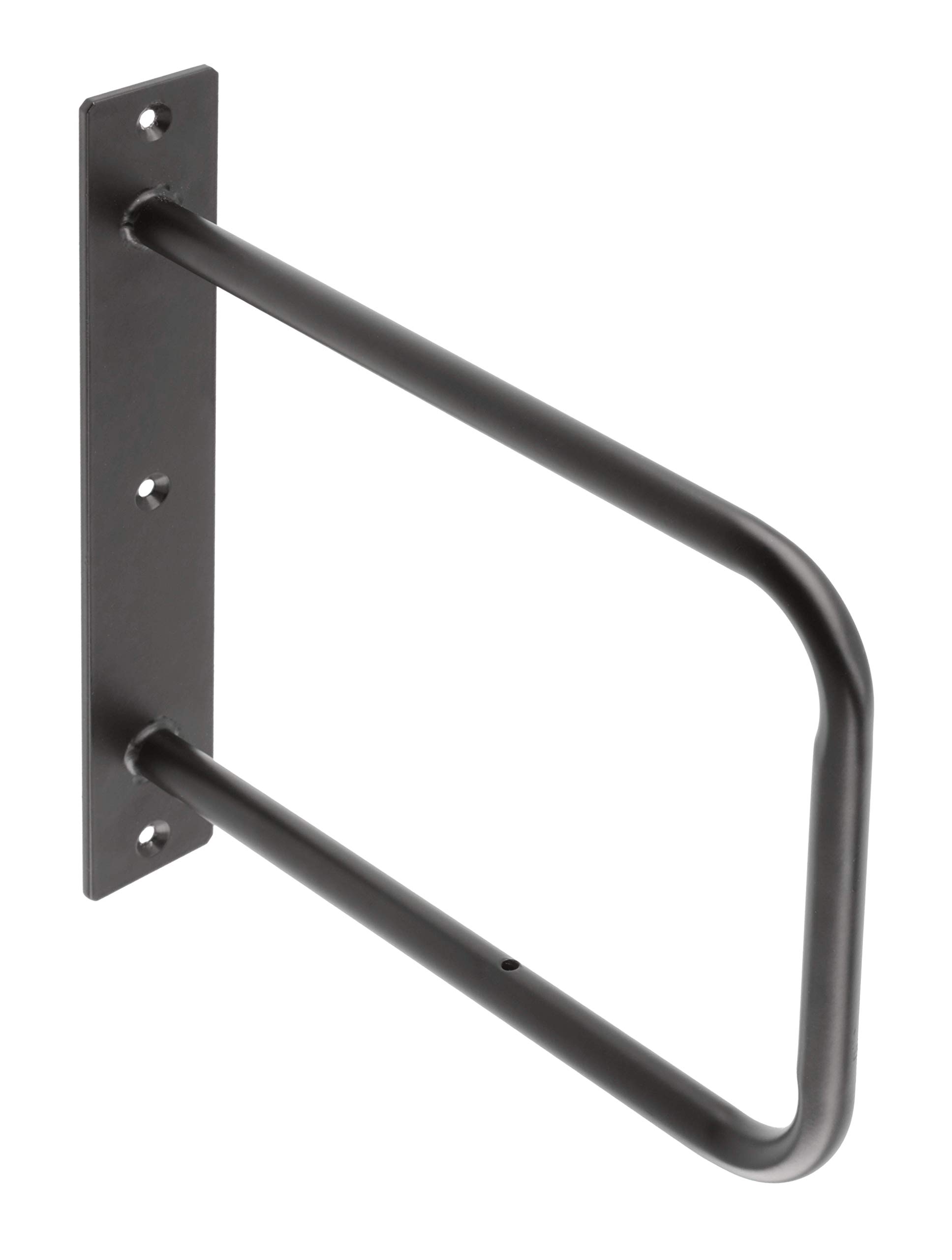 GTV PP-BELT-20M Shelf Brackets 22 x 23 cm I Matte Black I Retro Industrial Metal Wall Support I Shelf Holder for Wall Shelf I