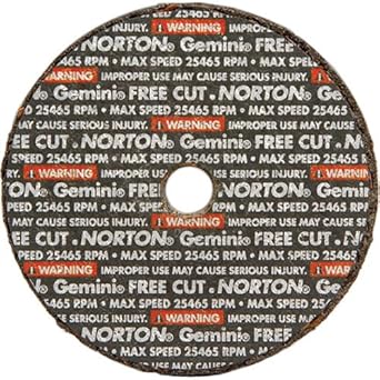 Norton 547 66243510628 Gemini Aluminum Oxide Type 01 Cutoff Wheel 3 0 035 60 Grit 3 8 25465 Rpm Pack Of 25 Abrasive Cutoff Wheels Amazon Com Industrial Scientific