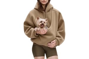 Qesulk Pet Cat Dog Pouch Hoodie Women Men Oversized Fleece Sweatshirt Puppy Kitten Cat Holder Carriers Hoodies Pullover Tops