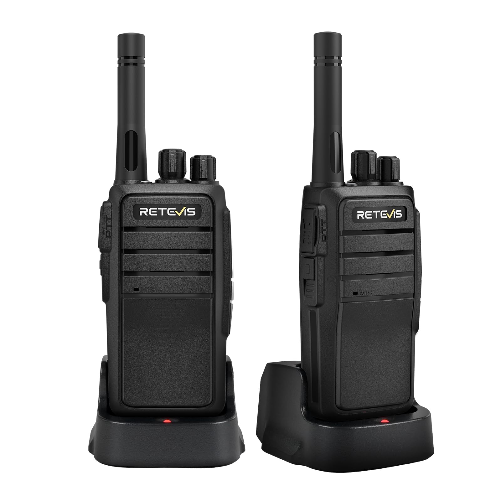 Retevis RT21 Walkie Talkies for Adults, 2 Way Radio with Clear Sound, Durable Portable Handheld Radios Hands-Free 1200mAh Battery for K12 School Camping & Outdoor (Black, 2 Pack)