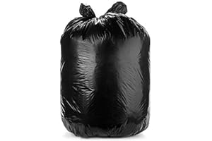 Aluf Plastics CXP Series 12-16 Gallon Trash Can Liners (250 Count) - 24" x 33" - Thick 1.25 MIL (eq) Black Trash Bags for Con
