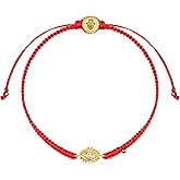KARMA AND LUCK Powerful Protection, Red String Bracelet & Evil Eye Charm for Women with Genuine Gemstone, Size 5.5"-7.5”