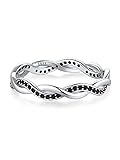 ChicSilver Black Diamond Wedding Band for Women
