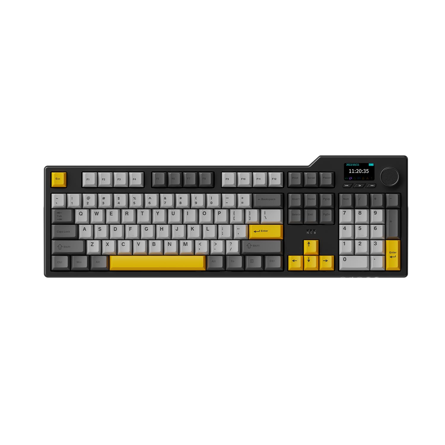 Photo 1 of DAIDAI×AJAZZ AK35I V3 Full Size Hot Swap Mechanical Keyboard with Screen & Knob 2.4G/BT/USB-C Gasket Keyboard FR4 Plate 8000mAh Battery South Facing LED RGB Keyboard (Avocado Axis)