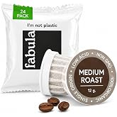 Fabula USDA Organic Coffee Pods for Keurig, Keurig 2 Machines, Medium Roast, Low Acid Coffee K-Cups, 24 Ct, Single Origin - Non-GMO Kcups, Compostable, Biodegradable